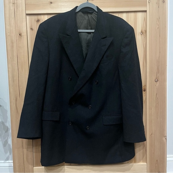 Burberry Other - Burberry Vintage Charcoal Double Breasted Blazer
